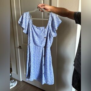 Sienna Sky Light Blue Floral Mini Dress